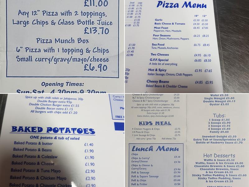 Gerry's Fast Food Menu