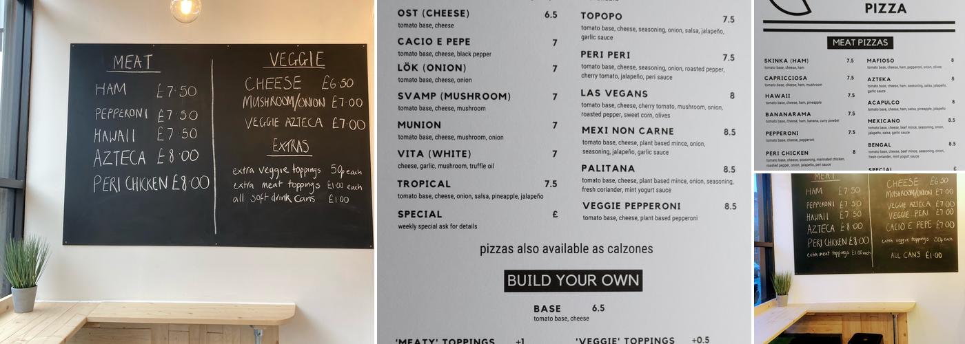 Stockholm Pizza Menu