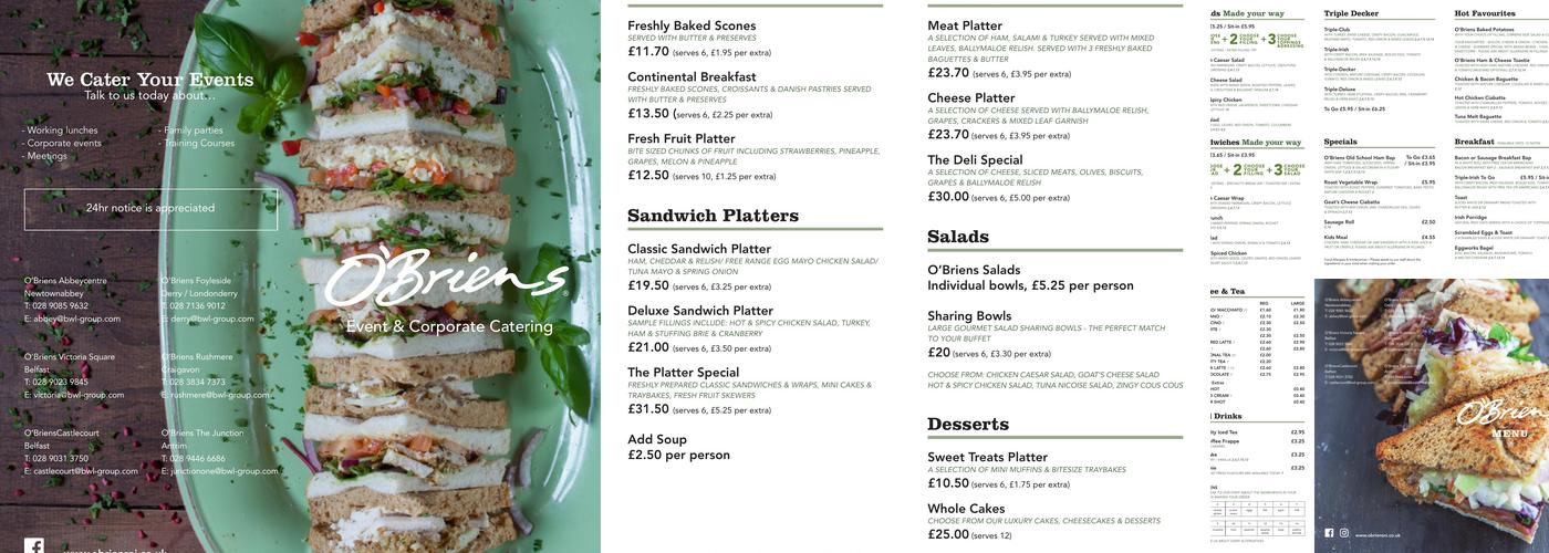 Synge & Byrne Deli Abbey Centre Menu