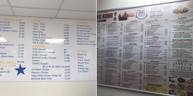 Hardwicke fish and chips Menu