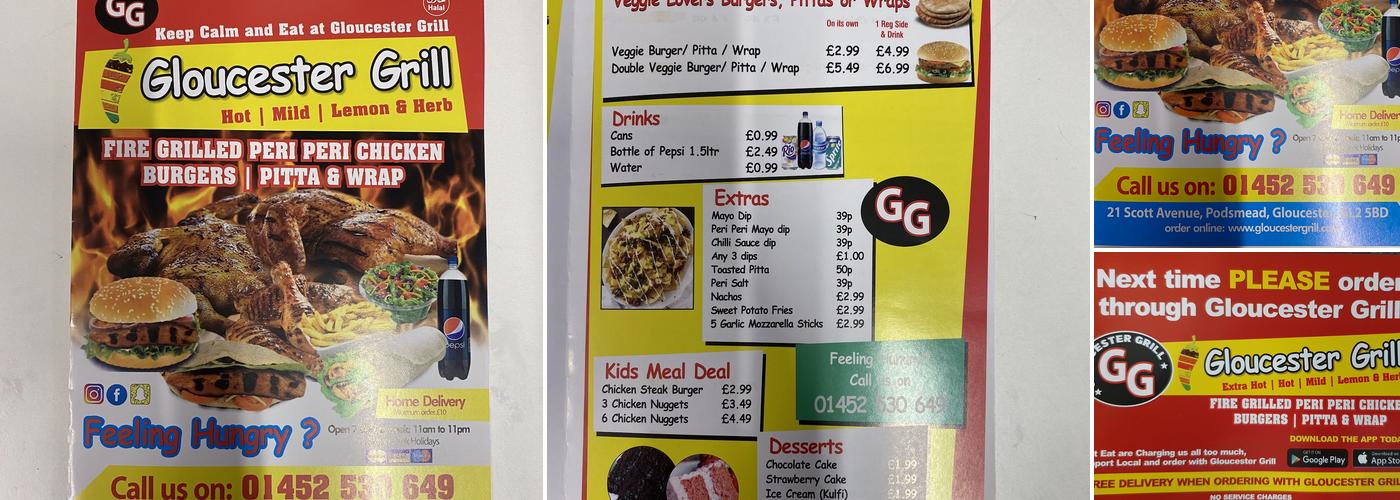 Gloucester Grill - Podsmead Menu