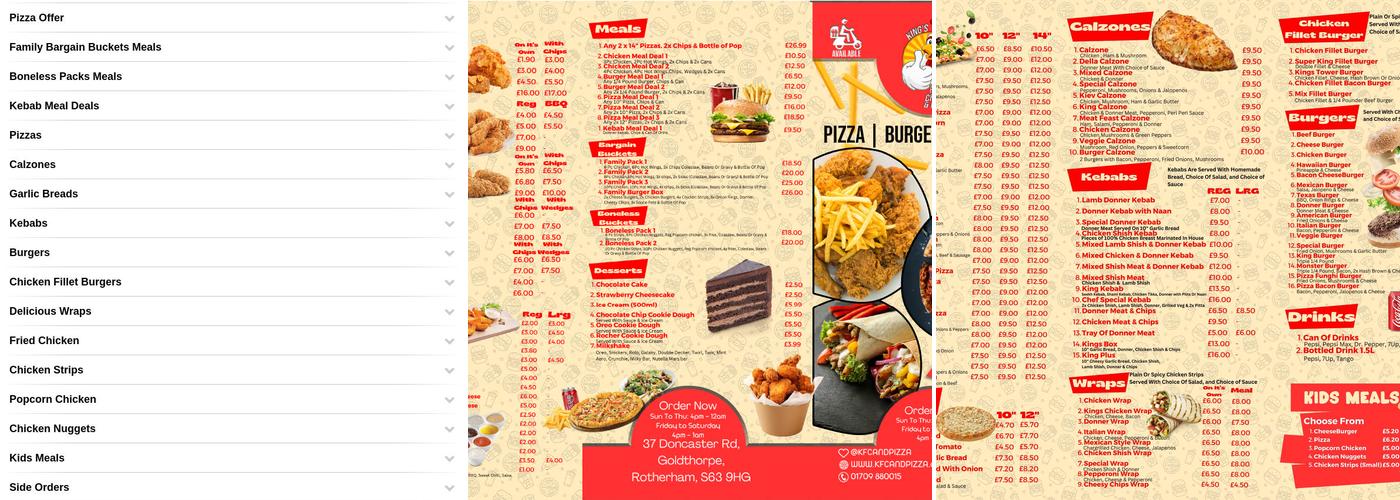 Kings Fried Chicken Menu