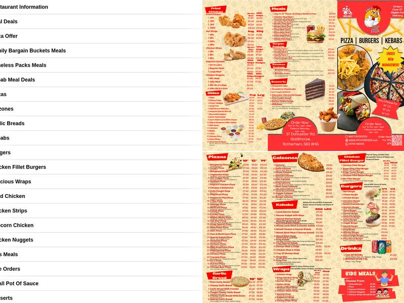Kings Fried Chicken Menu