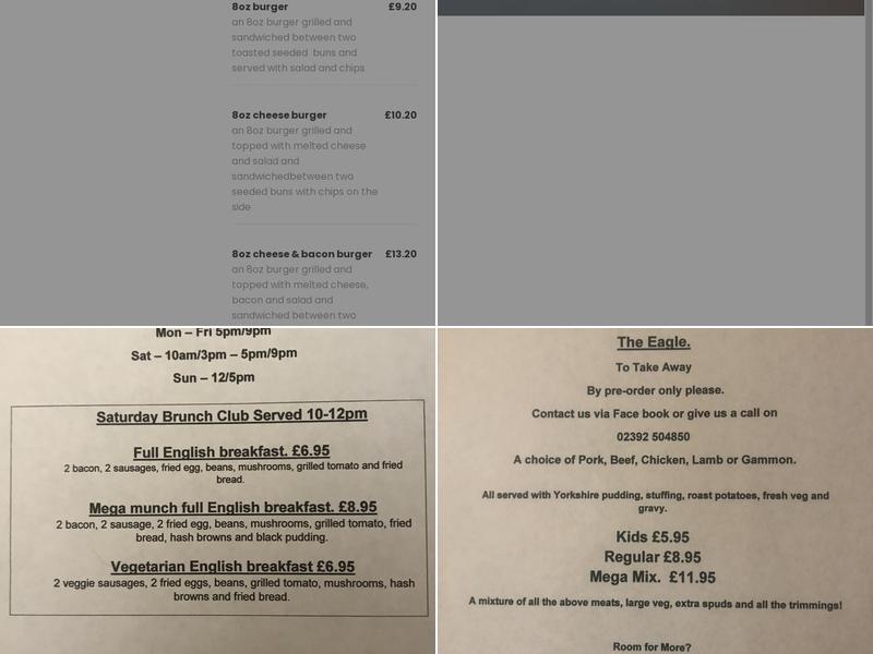 The Eagle Menu