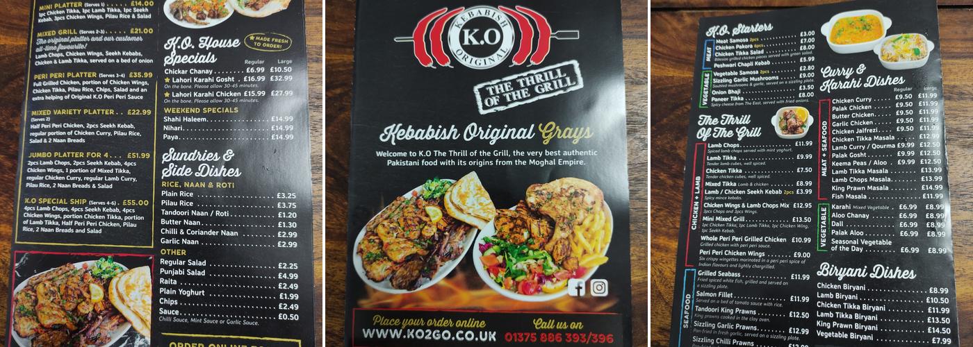 Kebabish Original (Grays) Menu