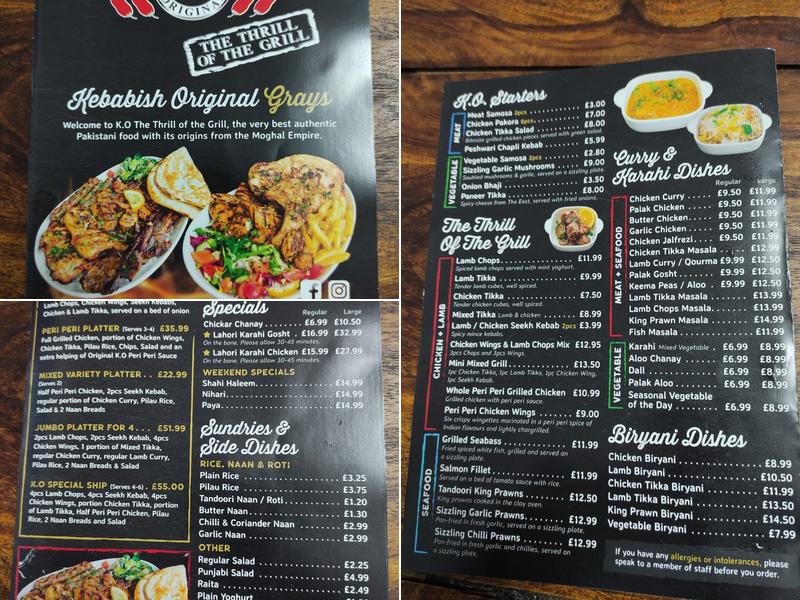 Kebabish Original (Grays) Menu