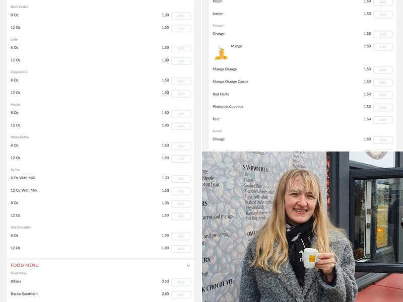Duarte and Eric's Coffee Shop Menu