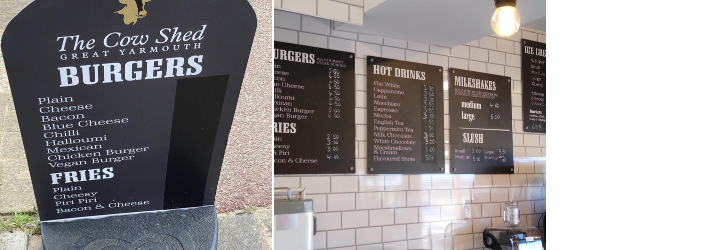 The Cow Shed Menu