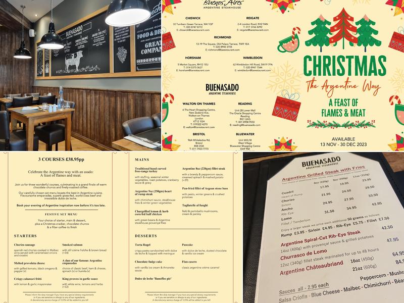 Buenasado Argentine Steakhouse - Bluewater Menu
