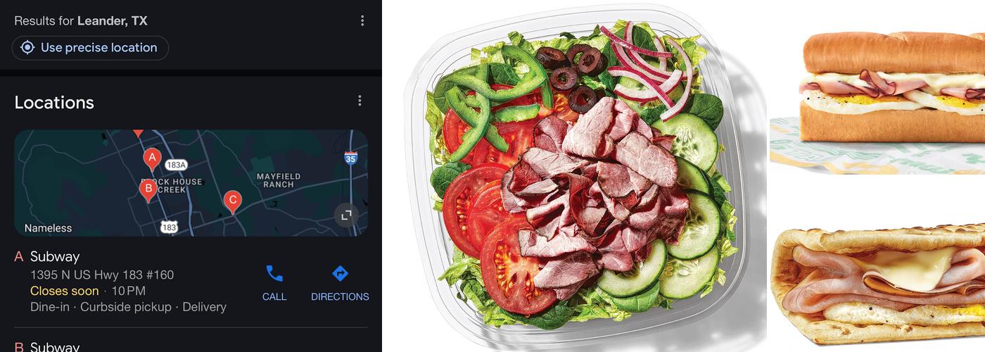 Subway Menu