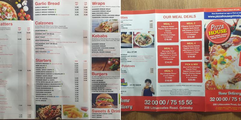 Pizza House Menu