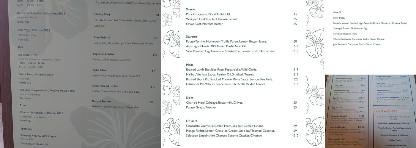 Nasturtium Bistro & Restaurant Menu