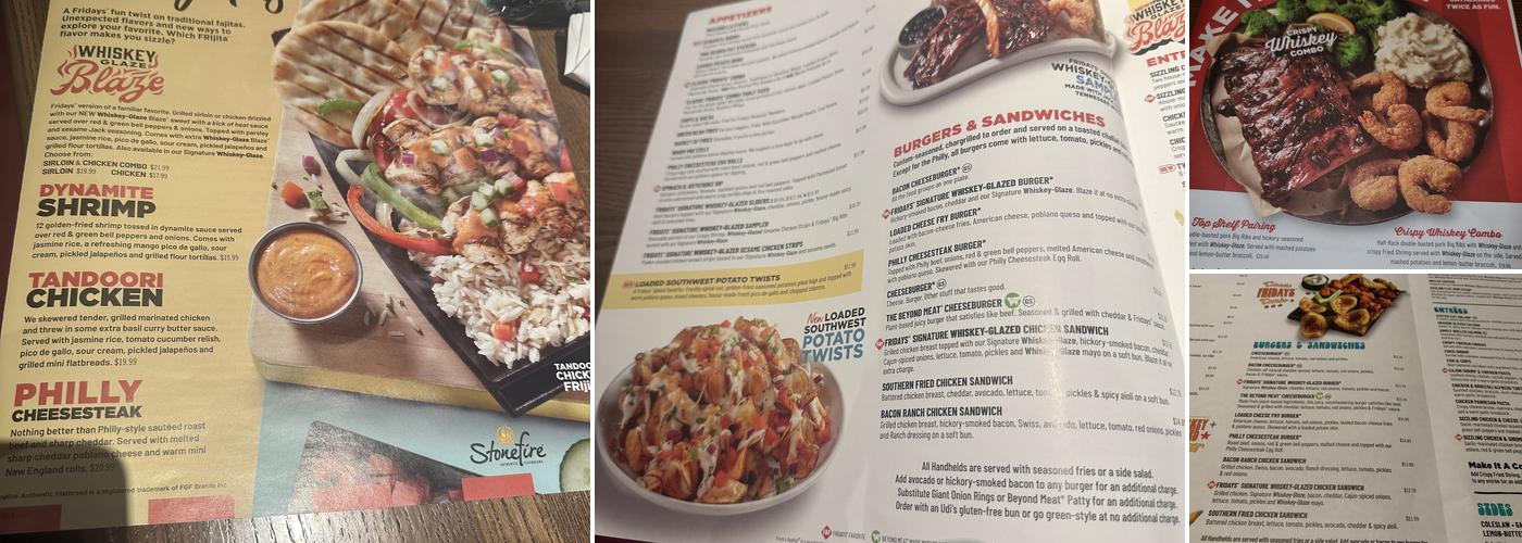 TGI Fridays Menu