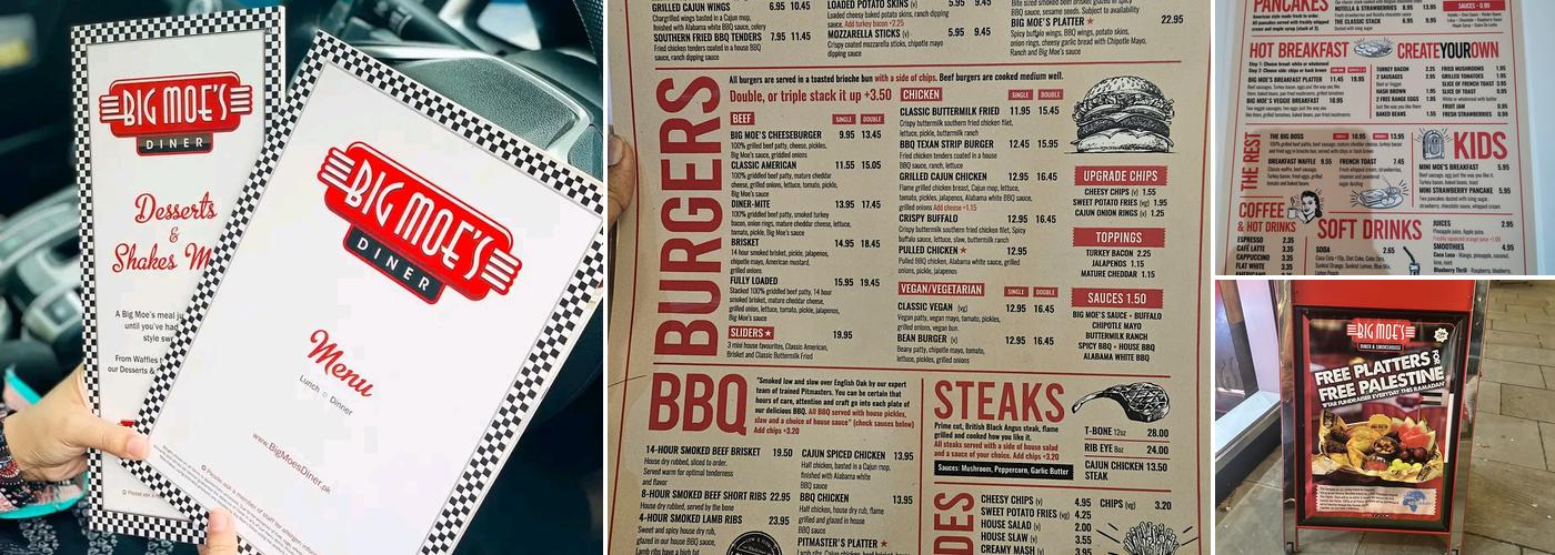 Big Moe's Diner & Smokehouse Ilford Menu