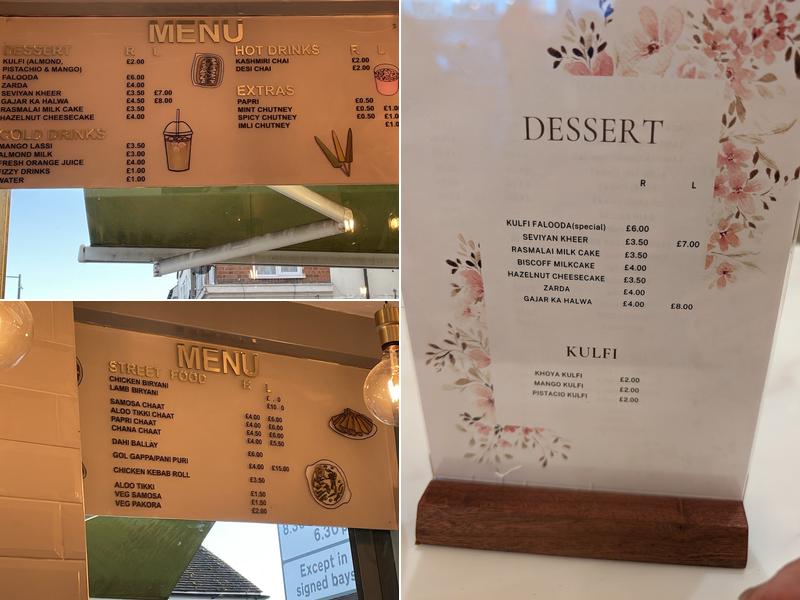 Lahori Kulfi and Falooda Menu