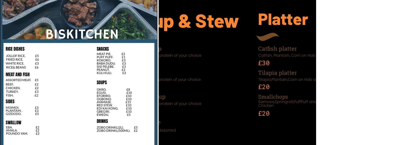 Bentley Interiors Menu