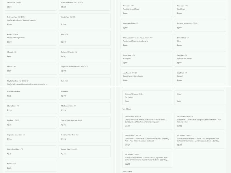Iver Curry & Tandoori Centre Menu