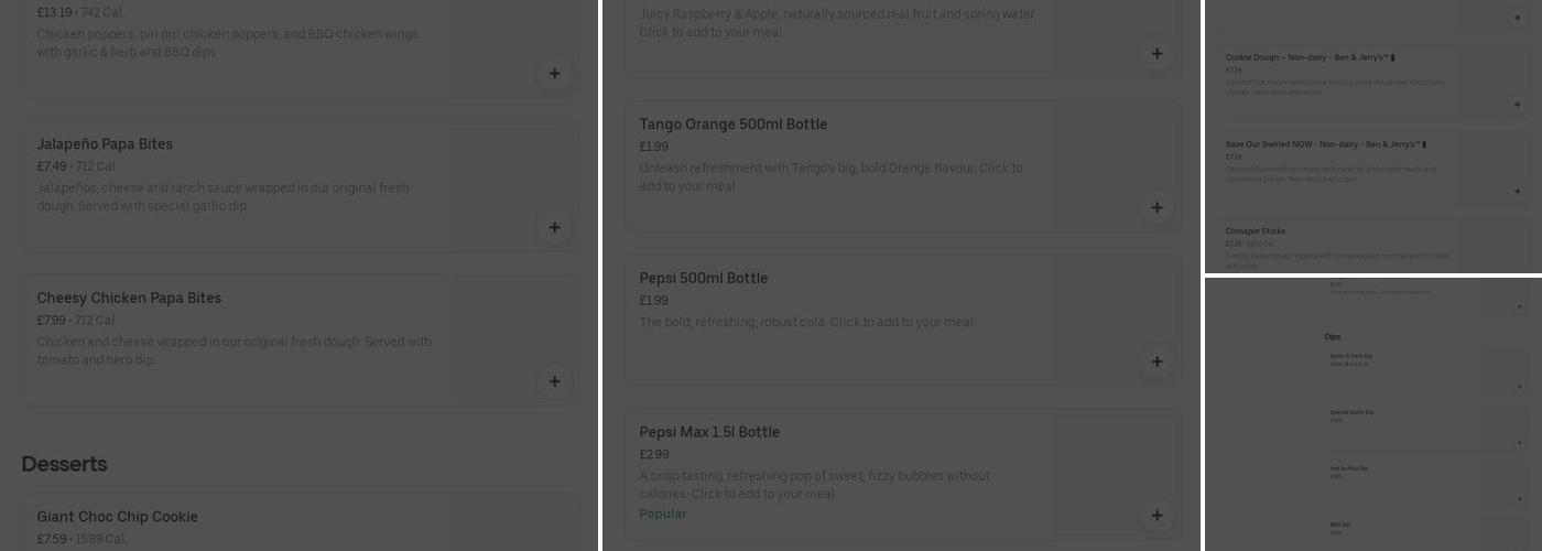 Papa Johns Pizza Menu