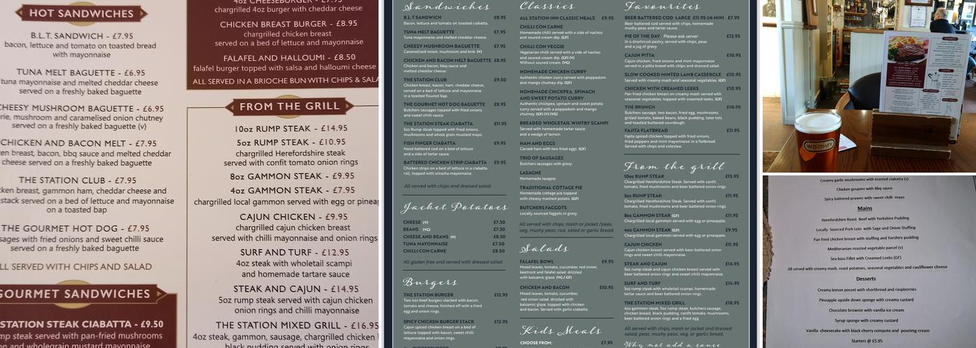 The station inn Menu