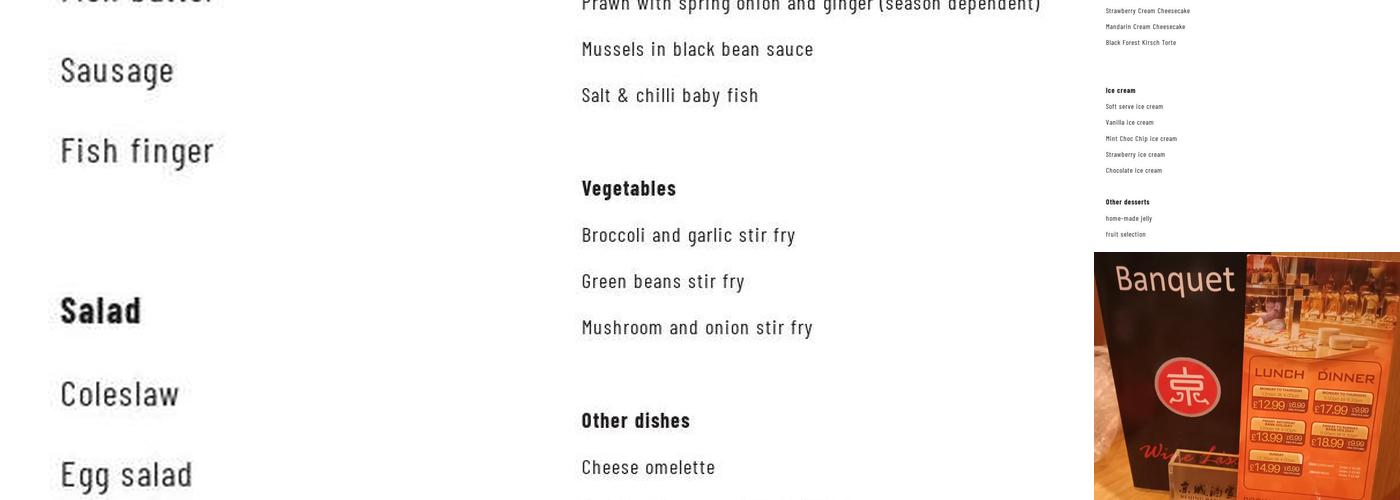 Beijing Banquet Kilmarnock Menu