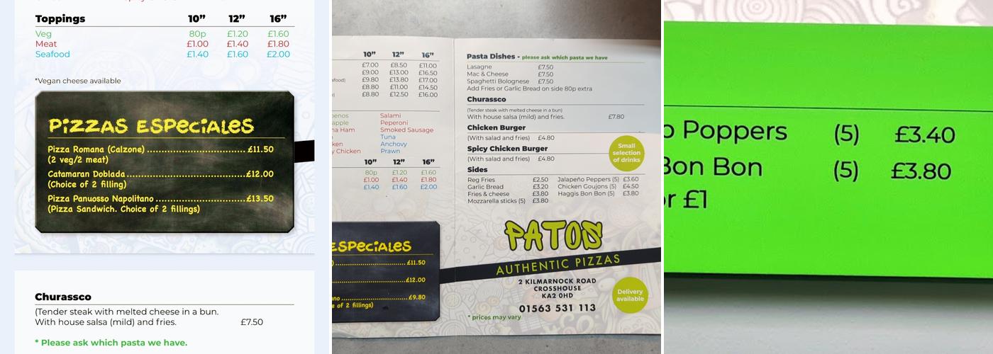 Patos Menu