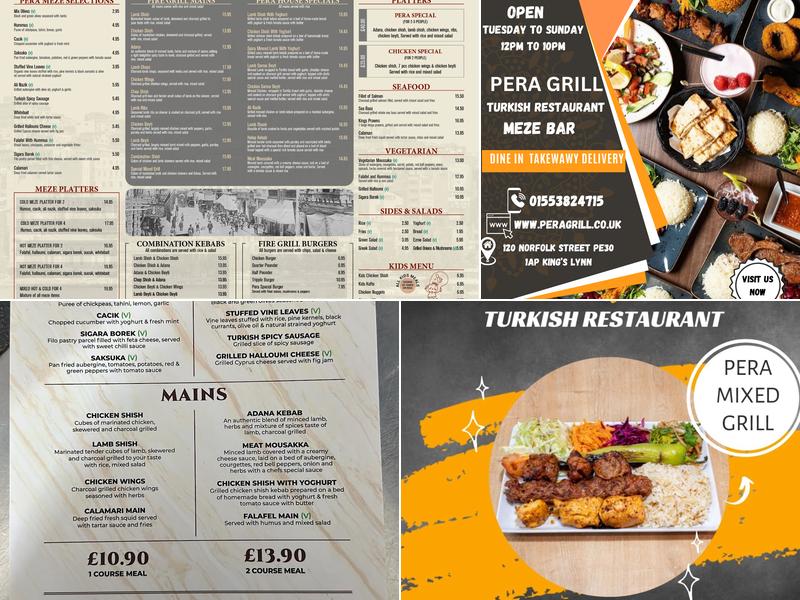Pera Grill Turkish Restaurant Menu