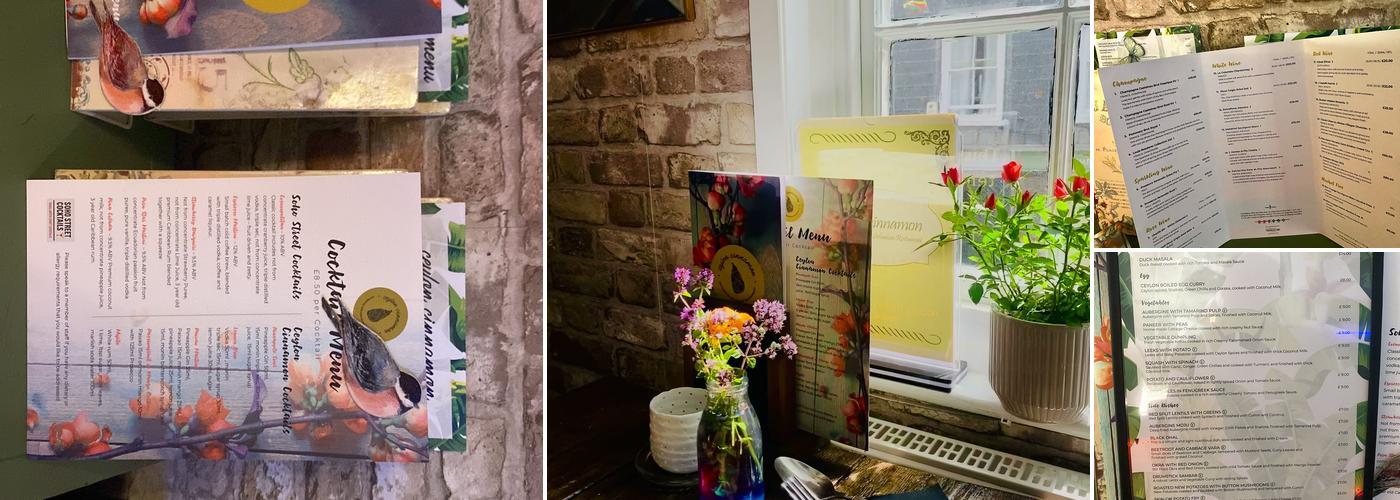 Ceylon Cinnamon Restaurant Menu