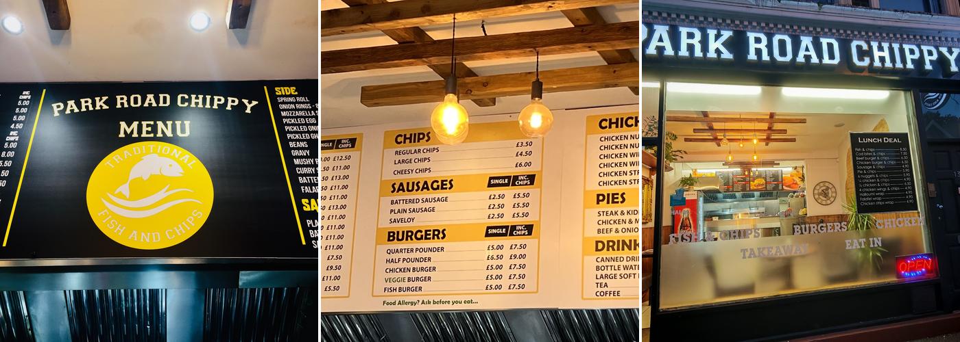 Park Road Chippy Menu