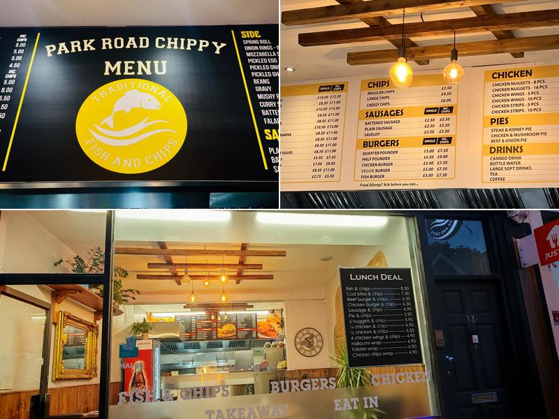 Park Road Chippy Menu