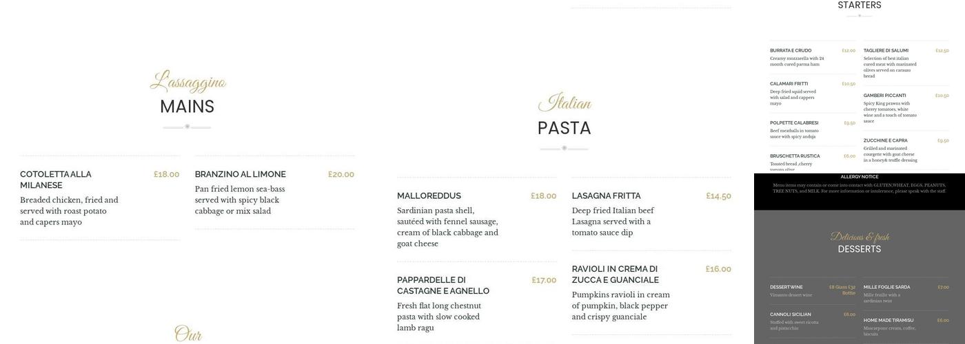 L’assaggino Kingston Menu