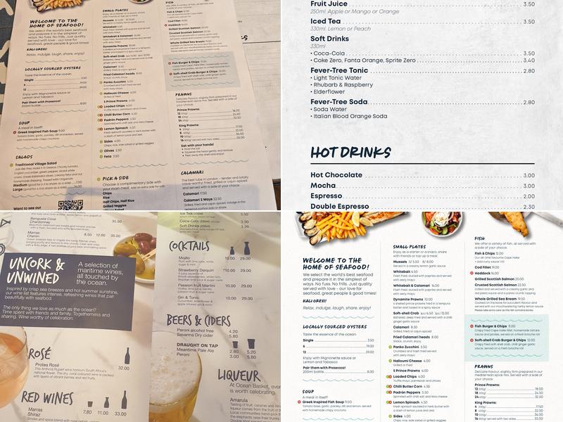 Ocean Basket Kingston Menu
