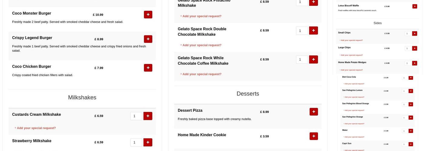 Coco Chicken and Waffles Menu