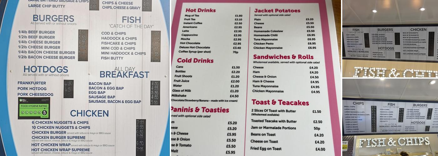 The Mermaid Fish and Chips Menu