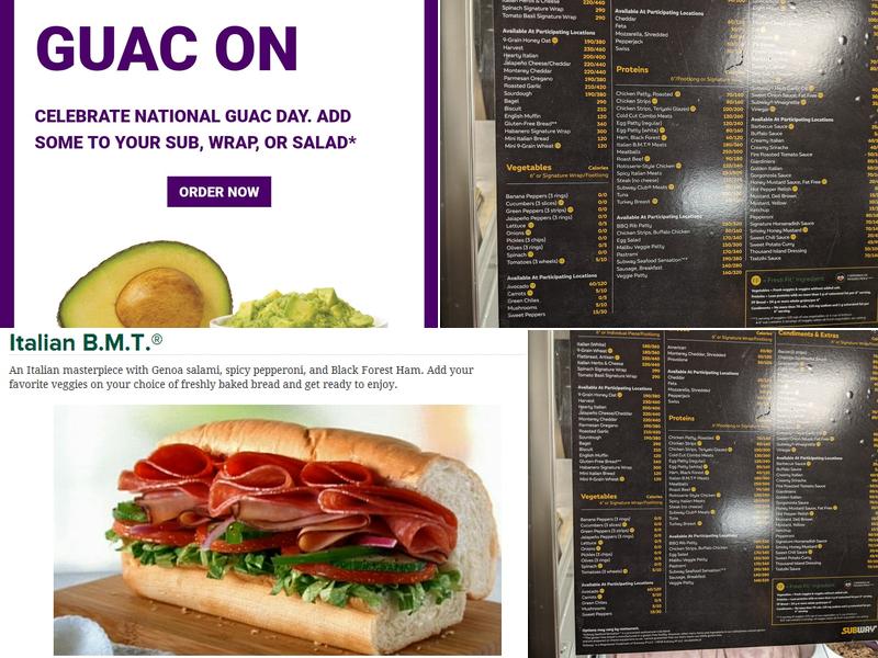 Subway Menu