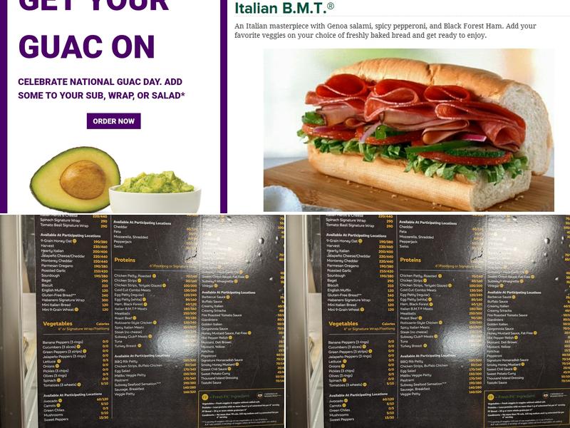 Subway Menu