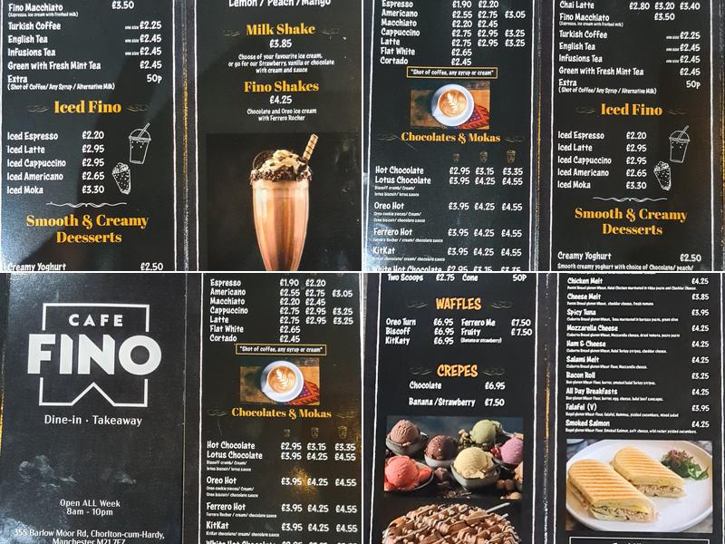 Cafe Fino Menu