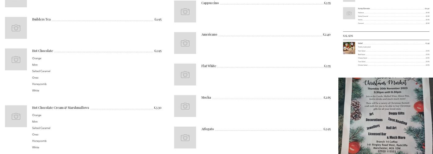 Branch 14 Coffee Bar Menu