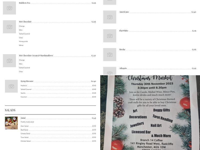 Branch 14 Coffee Bar Menu