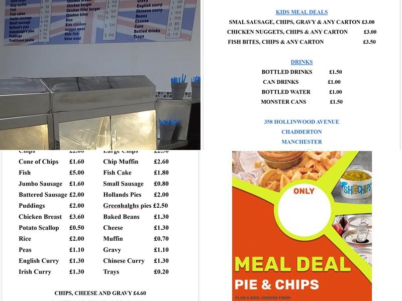 Phillips Traditional Fish and Chips Menu