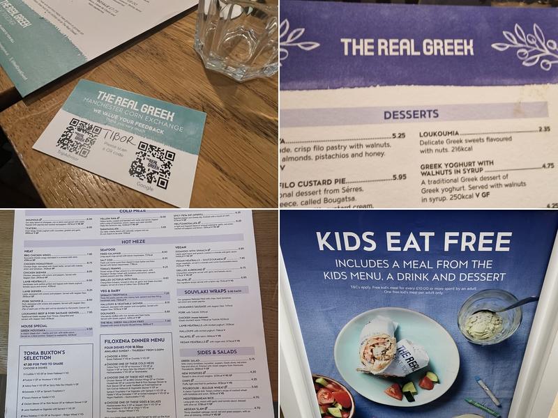 The Real Greek Manchester Menu