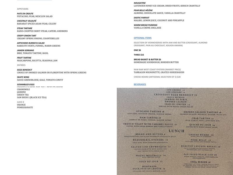 ONE65 San Francisco Menu