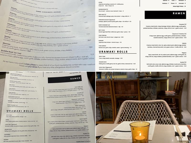 L Ü C K Y - RAMEN + SUSHI Menu