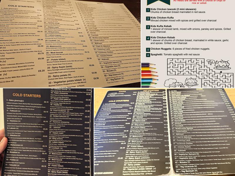 Syriana Urmston Menu