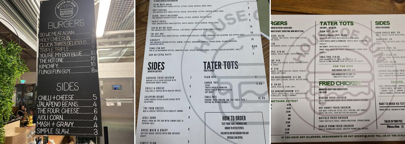 House Of Bun Menu