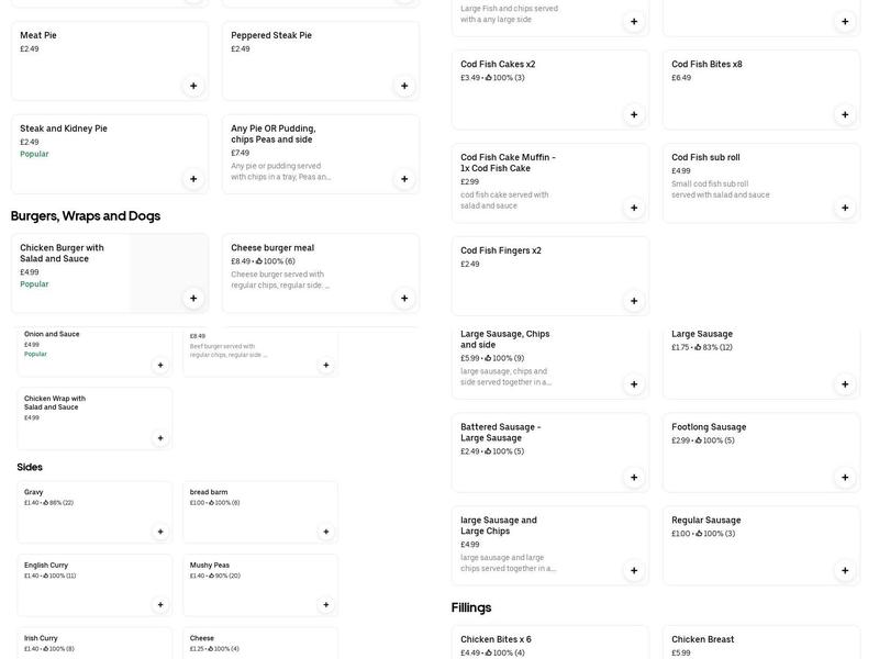 Mr macs english fish & chips Menu