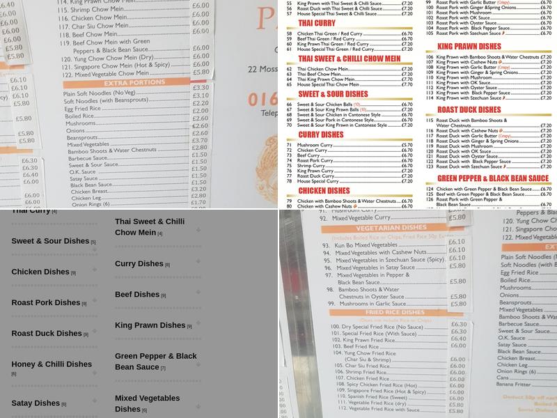 Silver Palace Menu
