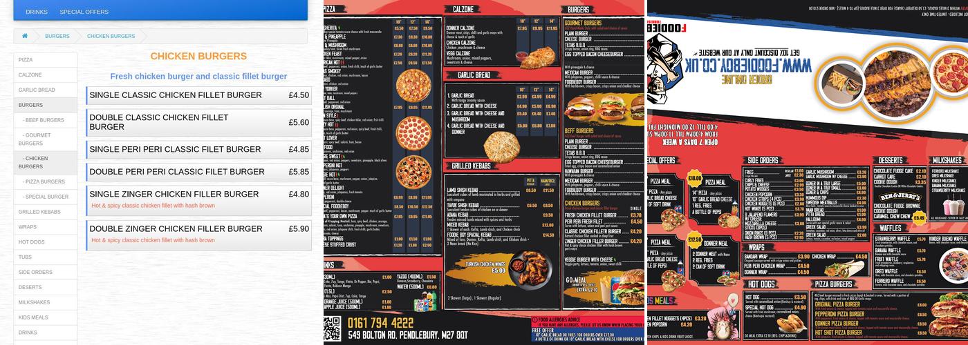 Foodie Boy Menu