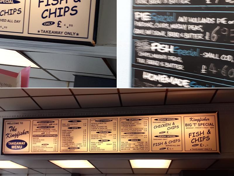 Kingfisher Fish Bar Menu