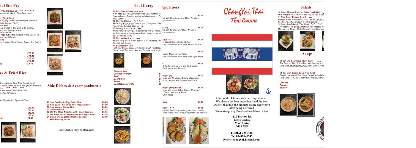 ChangYai-Thai Menu