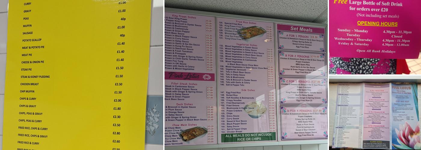 Pink Lotus Menu